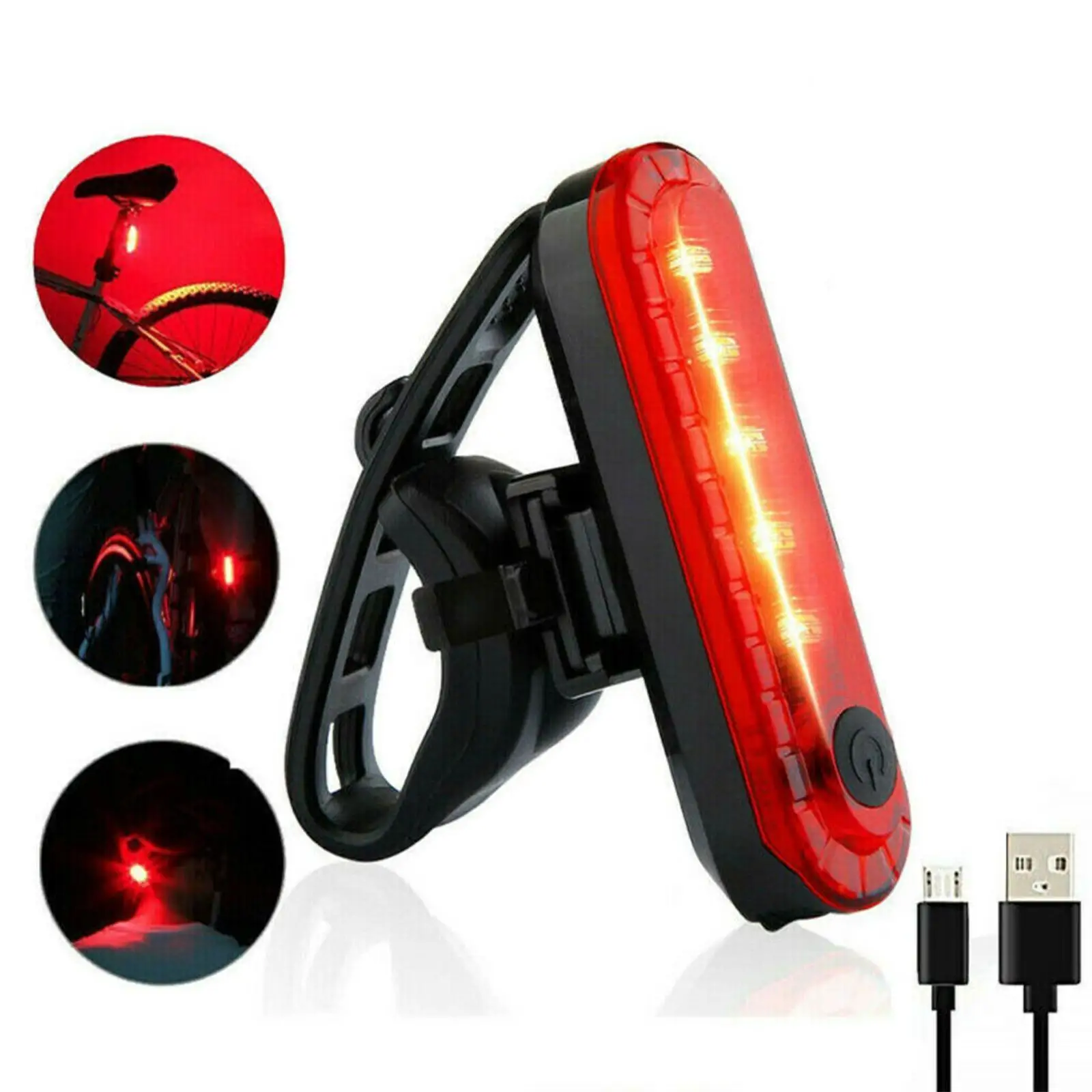 Bike Taillight Waterproof Riding Rear Light USB Chargeable Safety Warning Cycling Light Tail-lamp Bicycle Lights