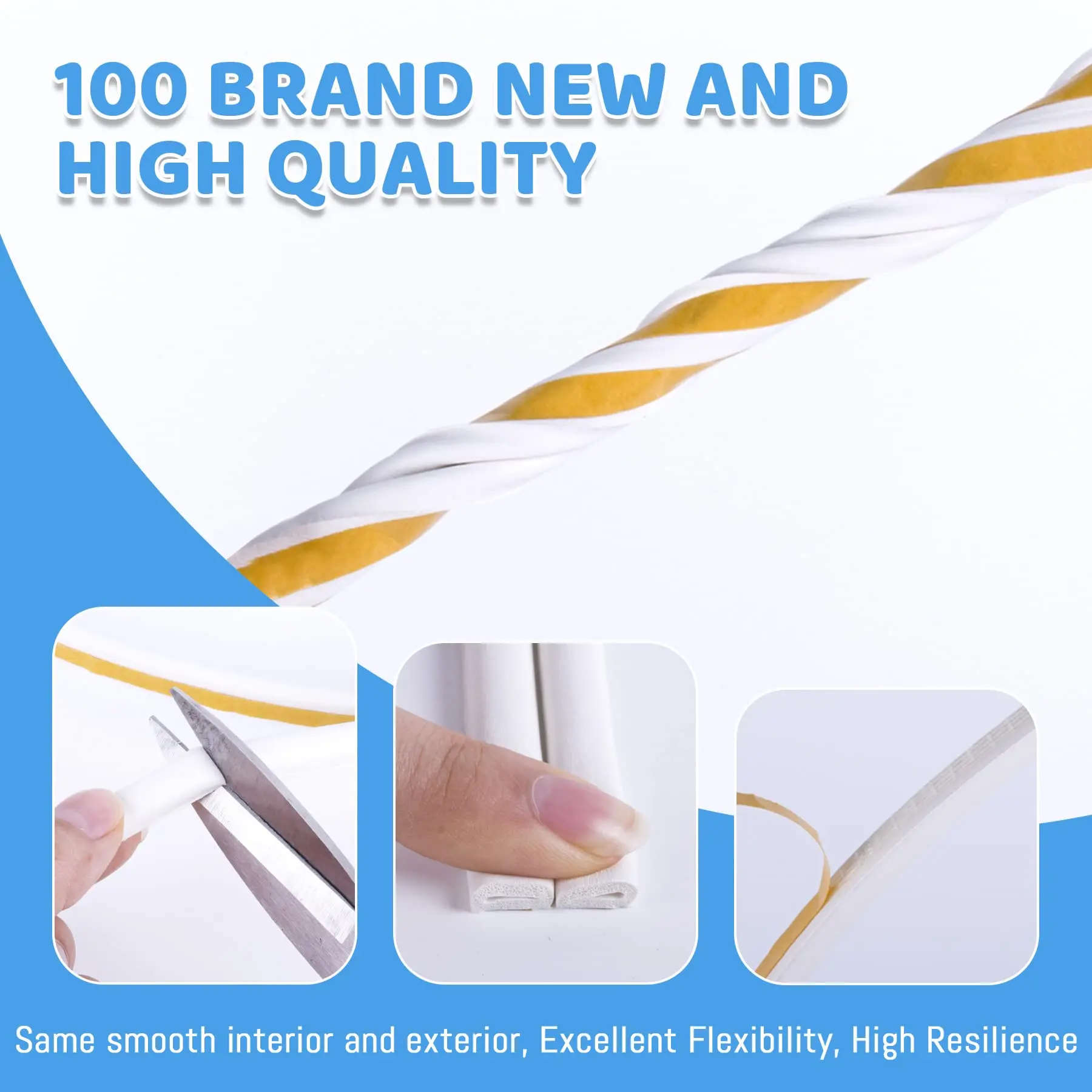 Self-adhesive Window Anti-collision Sealing Strip Rubber Foam Sound-Proof Door Weather Stripping Door Seam Sealing Tape