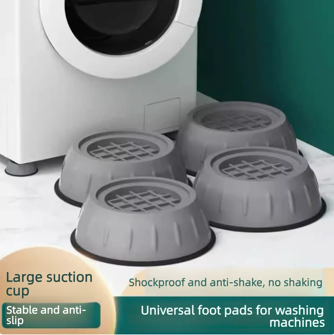 4 Pack of Shockproof Washing Machine Pads - Anti-slip, shock-absorbing and noise-reducing pads for washing machine and dryer sup
