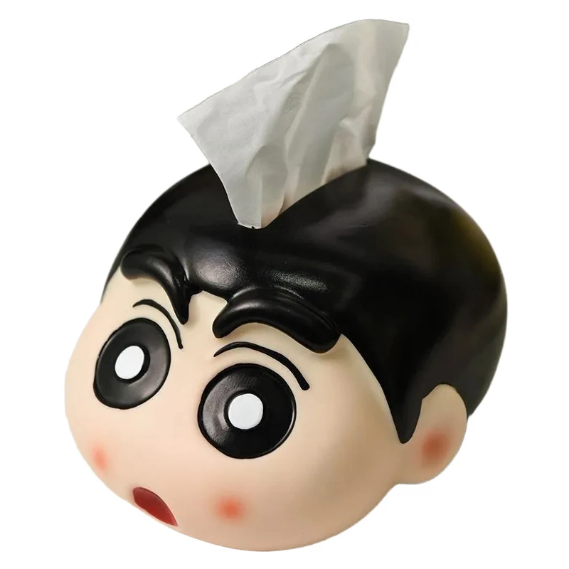 Caja de pañuelos con diseño de Crayon Shin-chan, muñeca kawaii, caja de almacenamiento, decoración para el hogar, accesorio de animación, venta al por mayor.