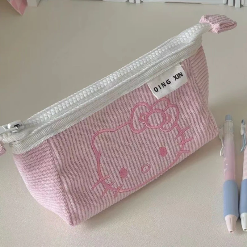 Sanrio Hello Kitty Pencil Case Cute Cartoon Bilayer High-capacity Good-looking Pencil Case Fashion School Supplies Kawaii Gifts