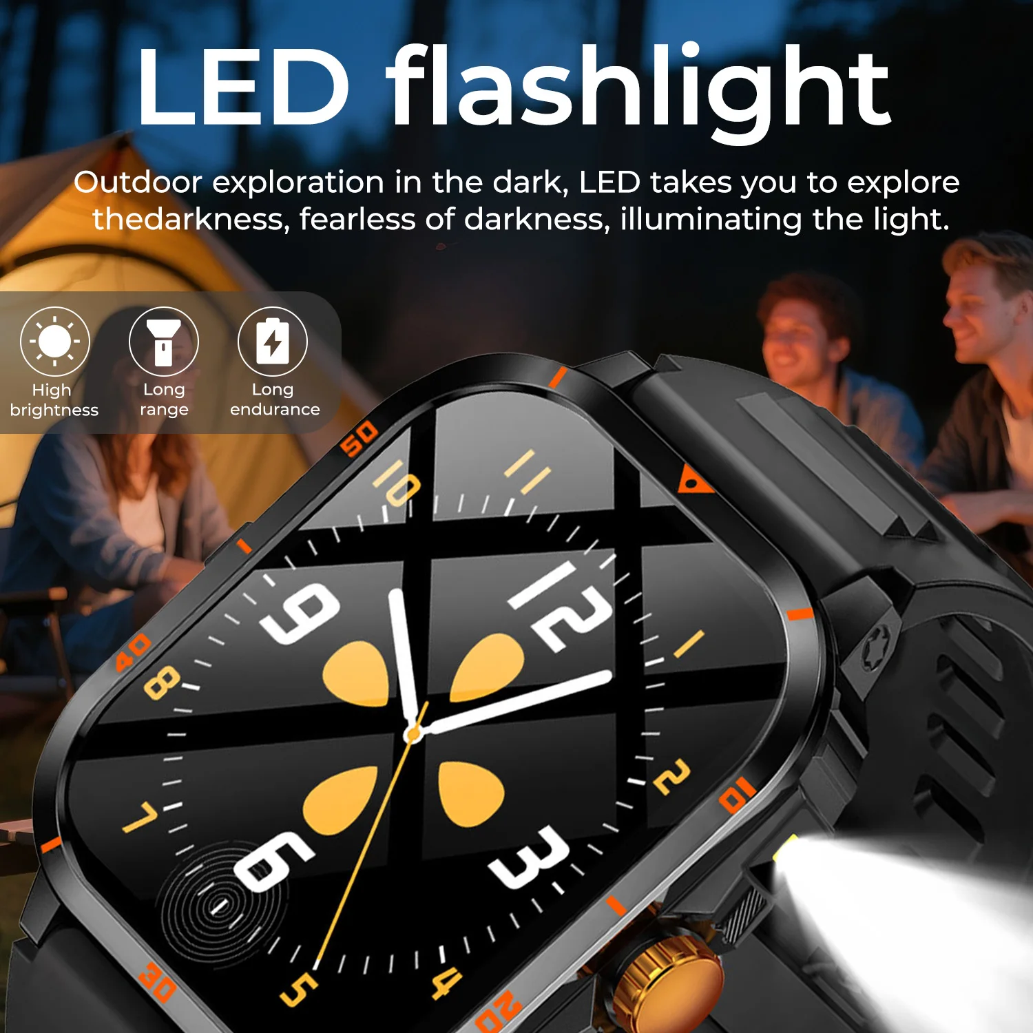 2025 NEW Military Smartwatch 2.01''HD Screen for Android/IOS Bluetooth Call Waterproof Outdoor Sports Fitness Smart Watch Men view 4