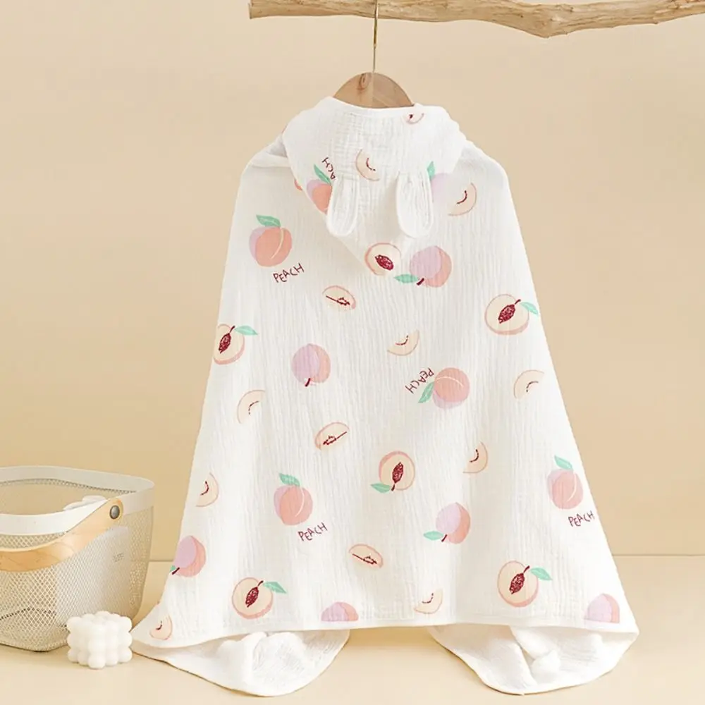 Sleeping Wrap Cartoon Printed Baby Gauze Bath Towel Four Layer Comfortable Hooded Bathrobe Soft Absorbent Infant Bathrobe Bath