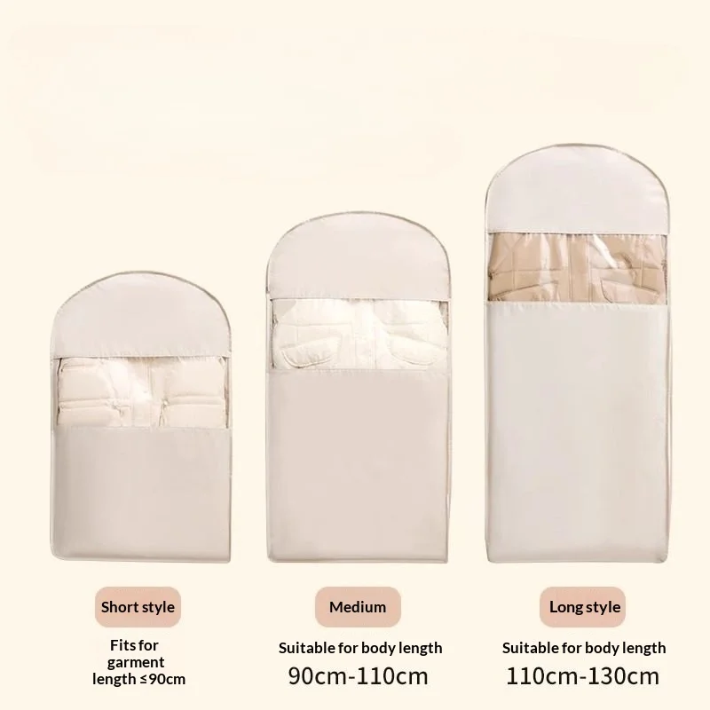 Modern Minimalist down Jacket Compression Dustproof Cover Visible Clothing Storage Bag Home Use Wardrobe Organizer
