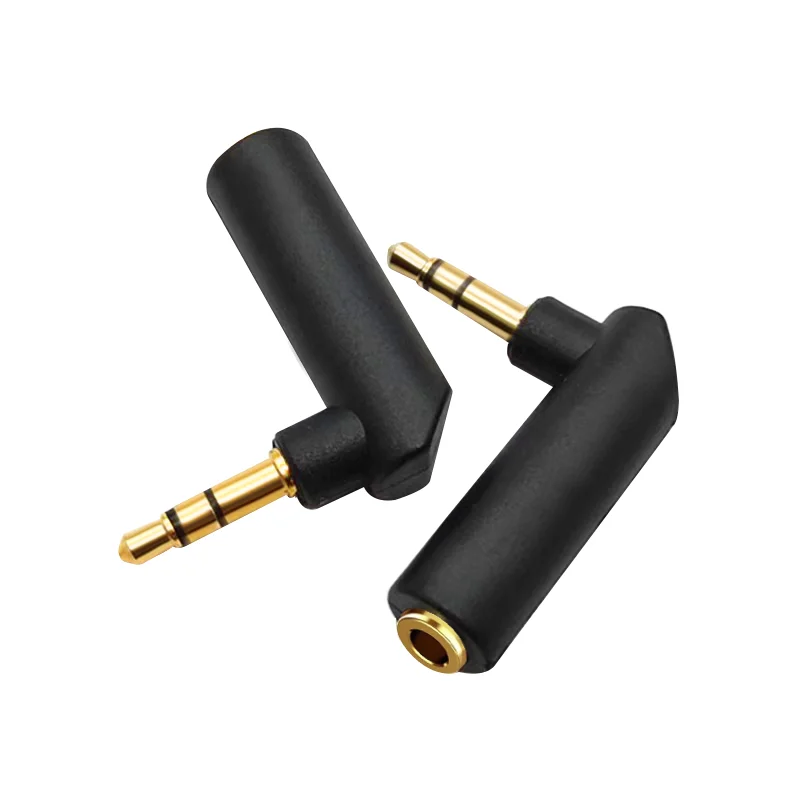 5PCS 90 Degree Right Angle 3.5mm 3 Pole Stereo Male to Female Adapter Converter Headphone Audio Microphone Jack Plug Connector