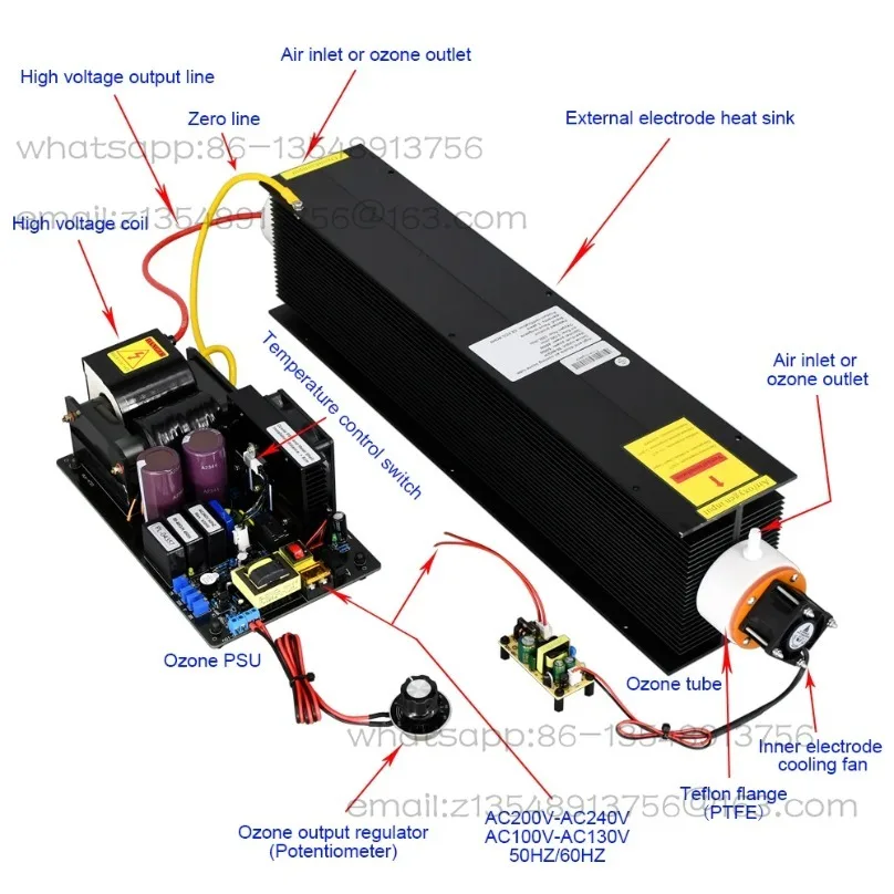 

Генератор озона с коронным разрядом 60G/H, регулируемый, для бытового и медицинского использования, высококонцентрированный, с двойным воздушным охлаждением