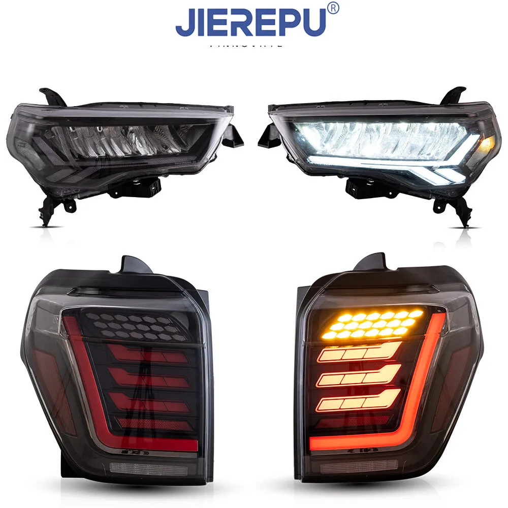 

1 пара прозрачных светодиодных фар с указателями поворота + прозрачные задние фонари для Toyota 4Runner 2014-2020 левый + правый