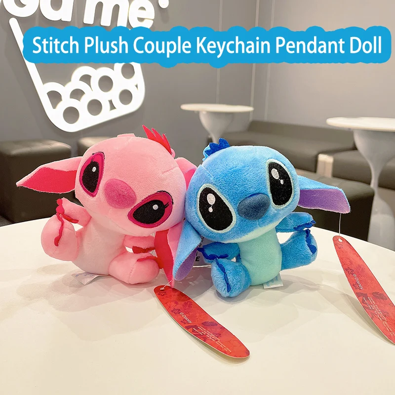 

Stitch Plush Toy Couple Keychain Pendant Doll Kawaii Cute Anime Stuffed Plush Girl Toys Kids Xmas Birthday Gift Decoration