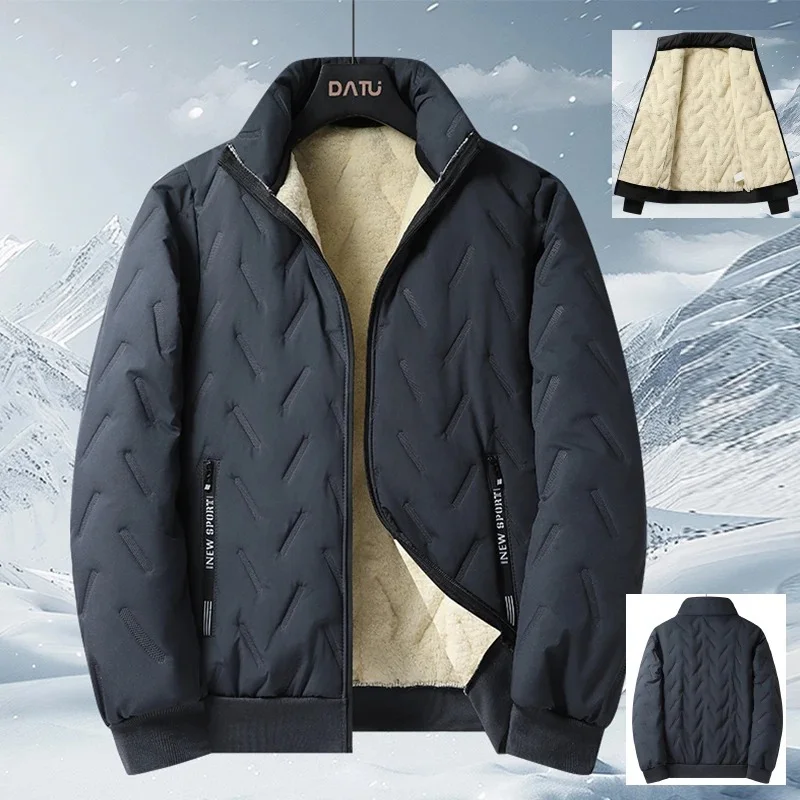 Winter Thickened Fleece Jackets for Men Windproof Snow Coats Men's Outerwear Cropped Woolen Parka Coat Autumn Warm Bomber Jacket