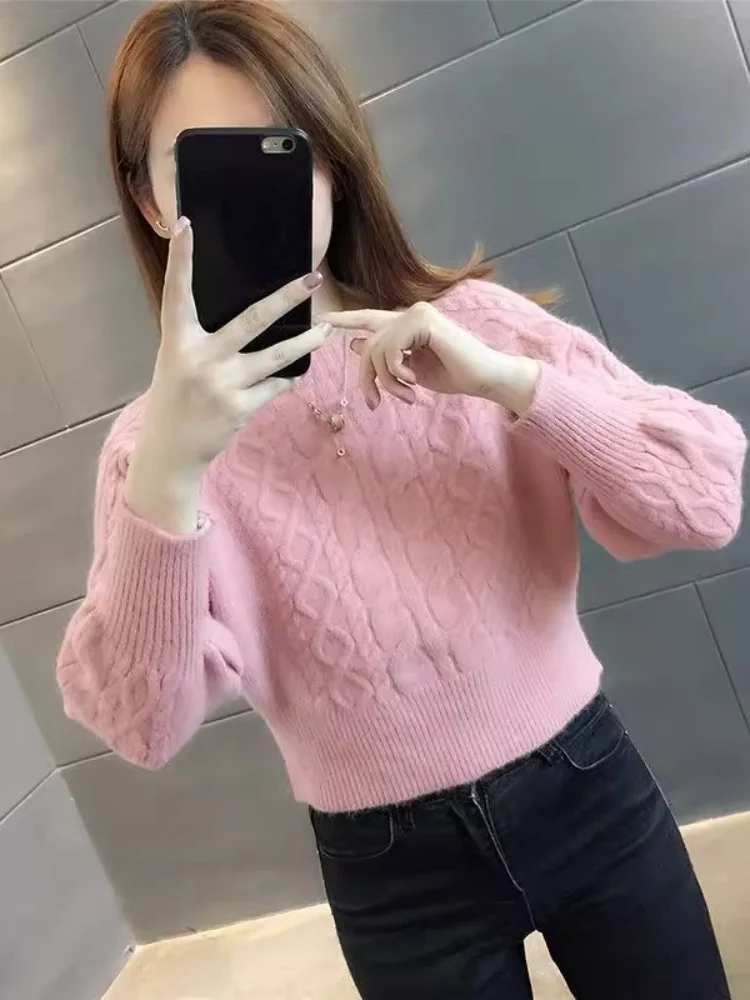 women's-ort-thiened-square-collar-sweater-small-size-faionable-autumn-winter-inner-wear-high-waist-base-irt-ear-cover