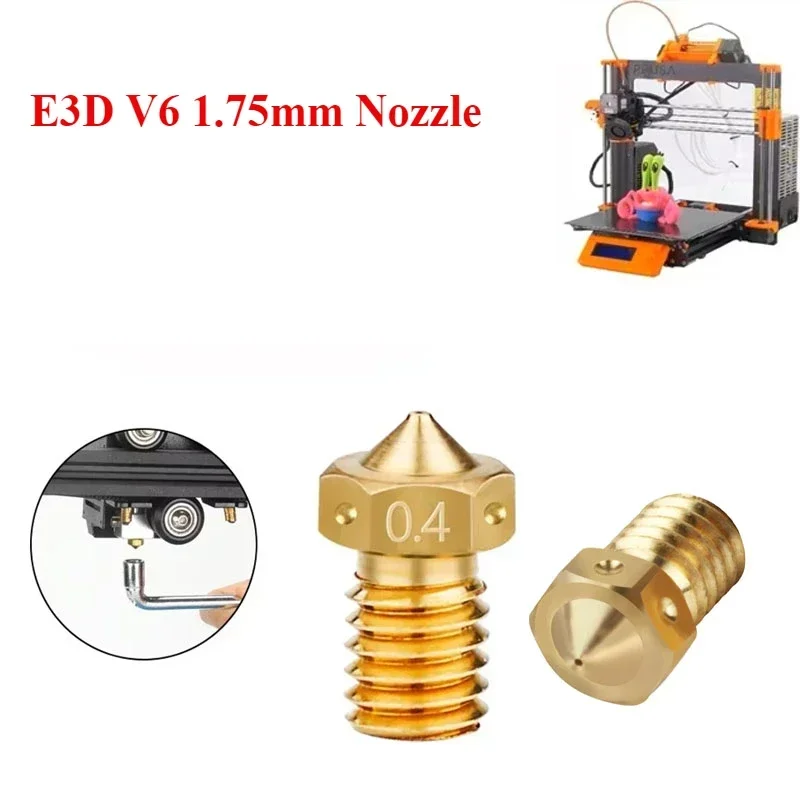 1.75mm X 0.40mm/0.3mm Extra CNC Brass Nozzle Accessory for E3D V6 Hotend TitanJ Prusa Mini 13 Plus Prusa MK3S+ Bpr3s  Caldigit