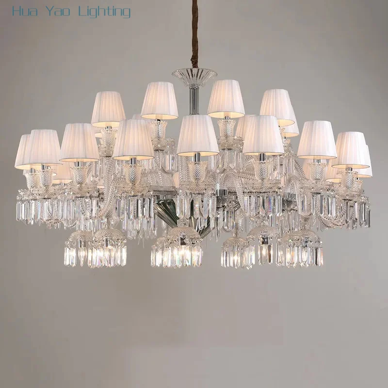 Modern Luxury Large K9 Quality Chandelier D140cm H90cm 36L Candle Style Crystal Chandelier For Living Room Villa Hotel Decration