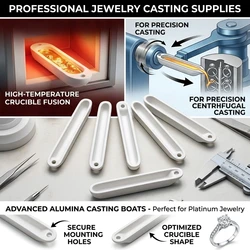 High Temp Quartz Silica Melting Crucible for Centrifugal Casting Platinum Gold - Premium Alumina Boat Durable Precision Jewelry