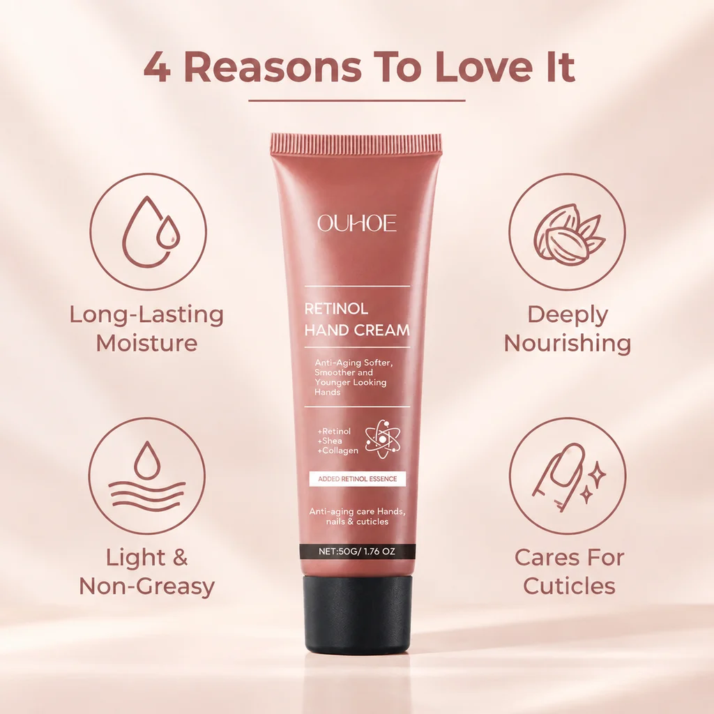 OUHOE Retinol Firming Hand Care Cream Lasting Hydration Moisturizing Nourishing Cream For Dry Hands Nail Cuticle