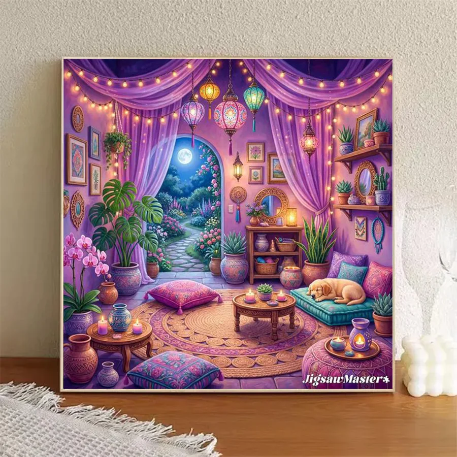 1 piece - 5D-DIY - Flocking cloth - Special drill - Diamond painting set - Cozy room - Mosaic - Diamond art
