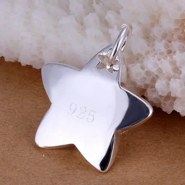 

Hot Street fashion 925 Sterling Silver beautiful star pendant Necklace For Women Wedding party designer Jewelry Couple gifts