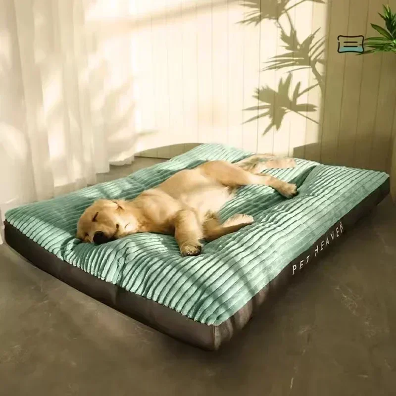 Dog Bed Washable Kennel Four Seasons Pet Large Sofa Plus Corduroy Thick Deep Sleep Cushion Puppy Mat for Small to Large Dogs