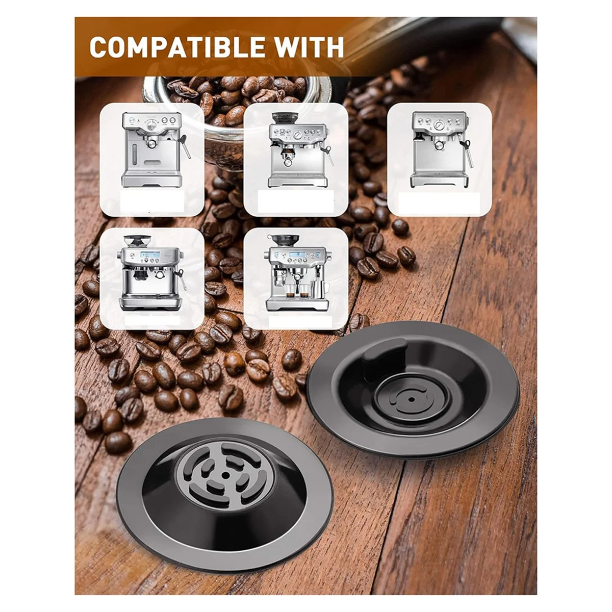 【COMELY】قطعتان من قرص تنظيف الإسبريسو، قرص خلفي من السيليكون مقاس 54 مم لملحقات آلات الإسبريسو Breville BES810BSS، BES840XL