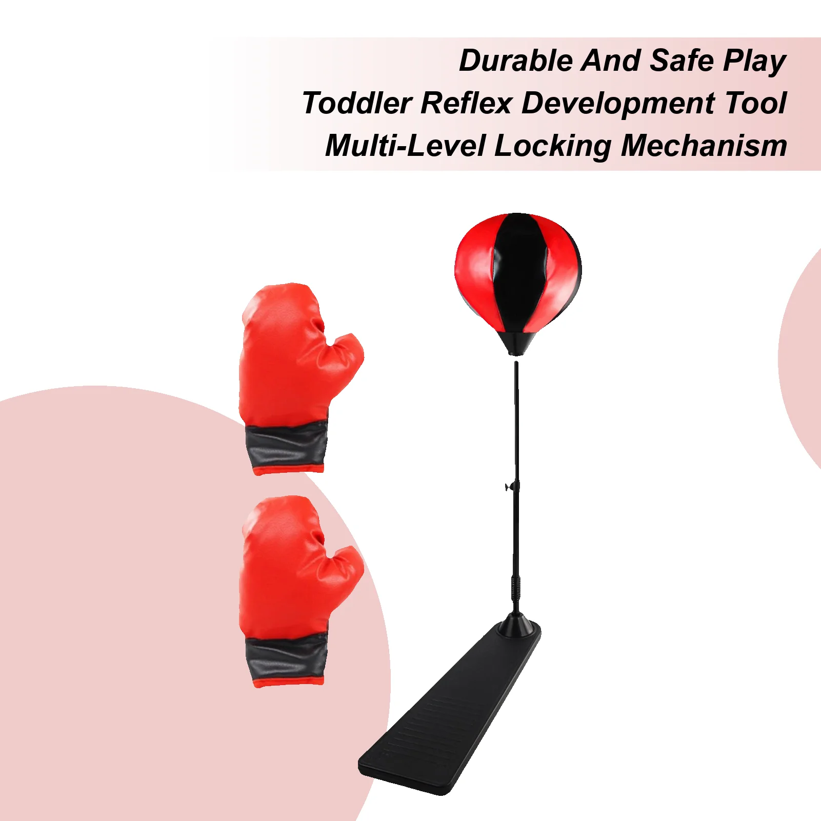 

Boxing Bag For Kids Foot Punching Ball With Gloves Adjustable Boxing Ball Set For Home Gym Indoor Stress Relief Fitness Exercise