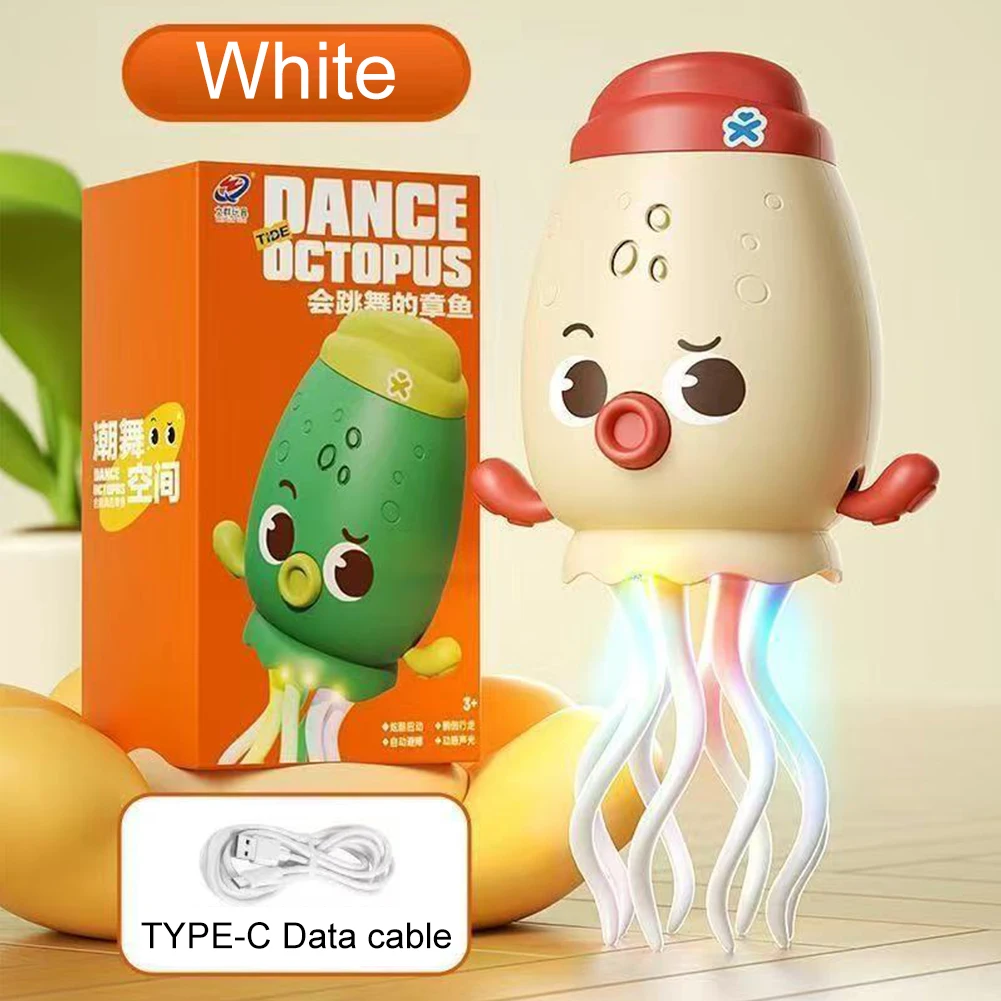 Giocattolo Polpo Danzante Elettrico Ricaricabile con Sensore di Evitamento, Robot Interattivo Musicale Luminoso, Animale Domestico Elettronico per Bambini