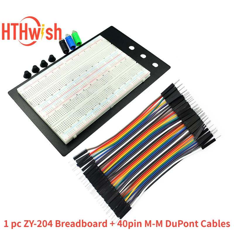 ZY-204 Breadboard Kit Jumper Wires 1660 Experimentation Board 20CM Male to Male DuPont Cables DIY Electronics Kit