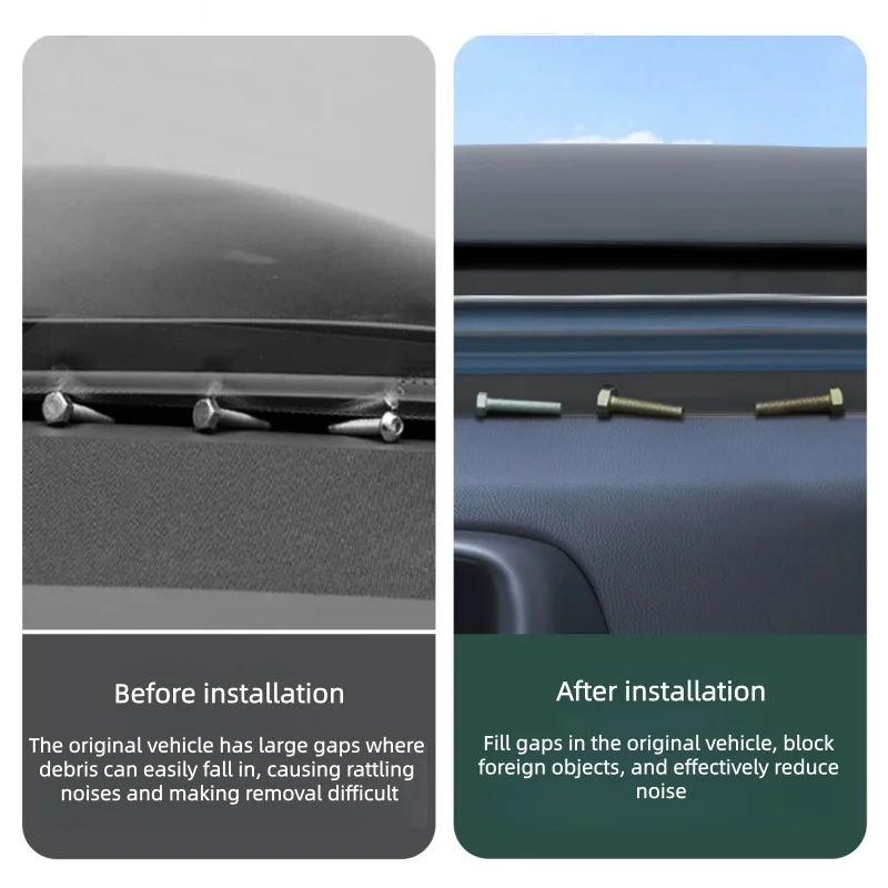 Fit for Zeekr 9X 2026 Car Dashboard Windshield Sound Insulation Noise Reduction Dust Prevention Sealing Strip Car Interior Parts