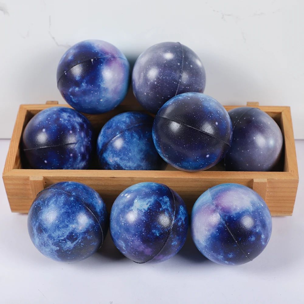 10Pcs 6.3cm Galaxy Stress Balls Planet Foam Stress Relief Ball Toys for Kids Space Theme Birthday Party Favors Pinata Filler