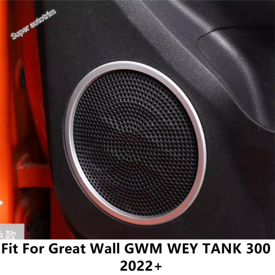 

Car Inner Door Horn Speaker Ring Circle Decoration Cover Trim For Great Wall GWM WEY TANK 300 2022 2023 ABS Interior Accessories