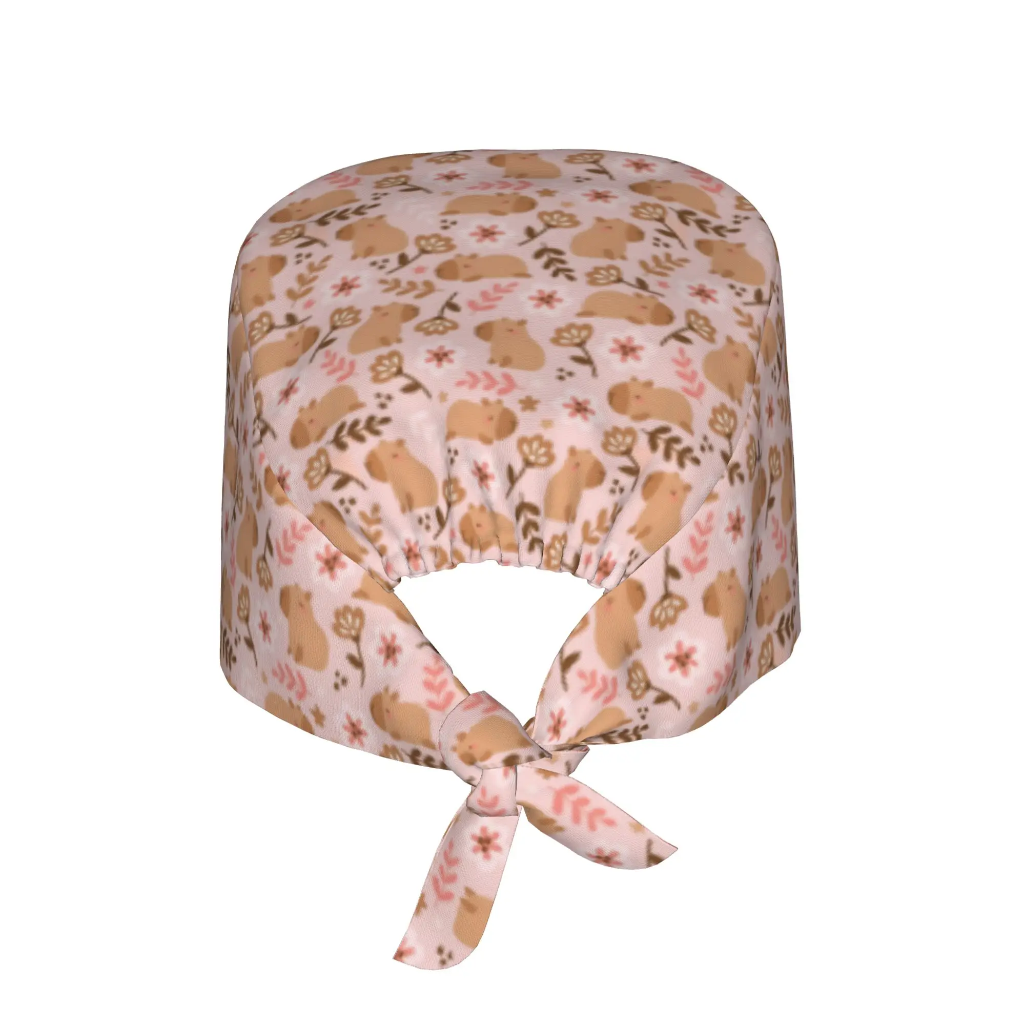 Adjustable Funny Colourful Creative Capybara Printed Working Hat Men Women Scrub Caps Scrub Nursing Doctor Surgeon Cap for Nurse