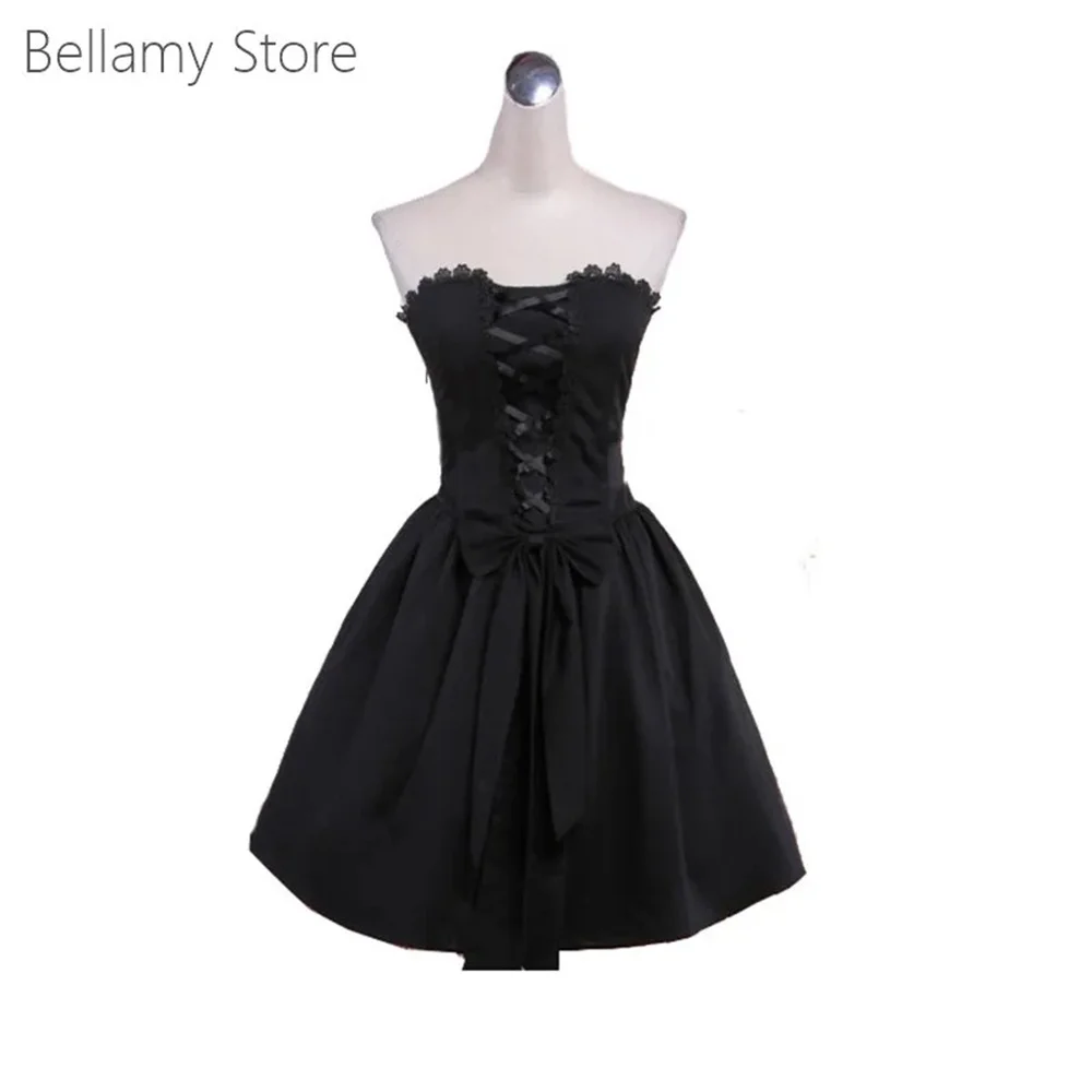 Tailored Lolita gothic style sleeveless bandeau dress