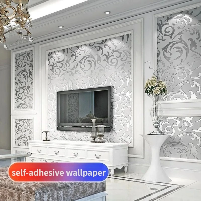 

3D-обои с тиснением под замшу, самоклеящиеся, для дома, спальни, гостиной, фоновые обои для ТВ-зоны