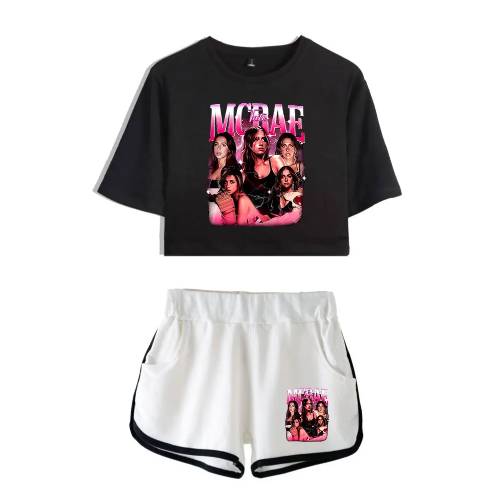 

Tate McRae Suit Vintage 90s logo Merch Tops Harajuku Two Piece Set Shorts+Lovely TShirt Trendy Suit