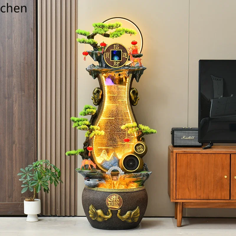 YFY  Flowing Water Ornament Circulating Wealth Feng Shui Ball Living Room Floor Standing