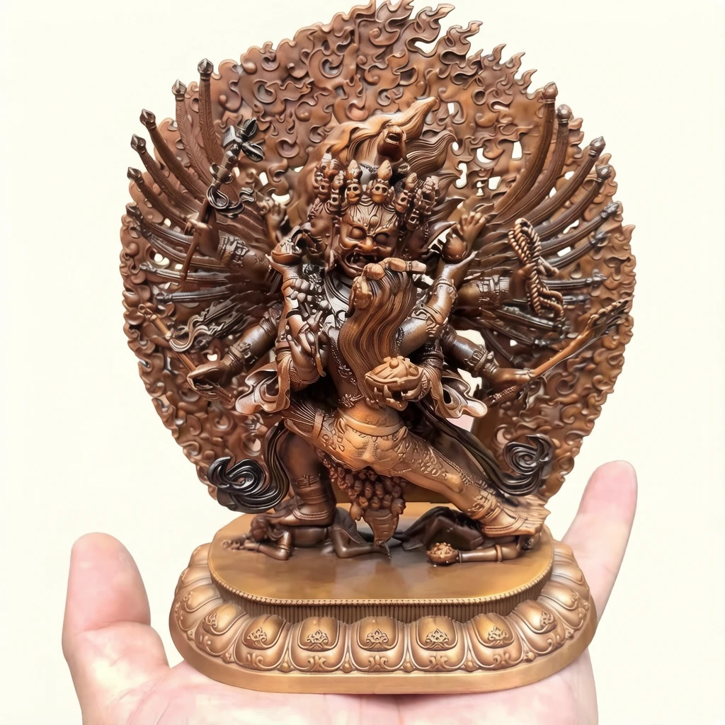 TOP handmde Buddha statue Tibet copper carving Yidam Protector Deity Mighty Power Haya griva Buddhist lama monk worship altar