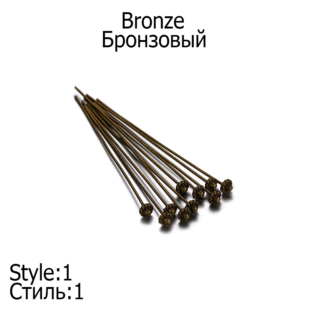 20 Stks/partij 50Mm Antieke Zilveren Bloem Hoofdspelden Voor Sieraden Maken Diy Kralen Bal Spelden Naalden Bevindingen Voor Diy Oorbellen Sieraden