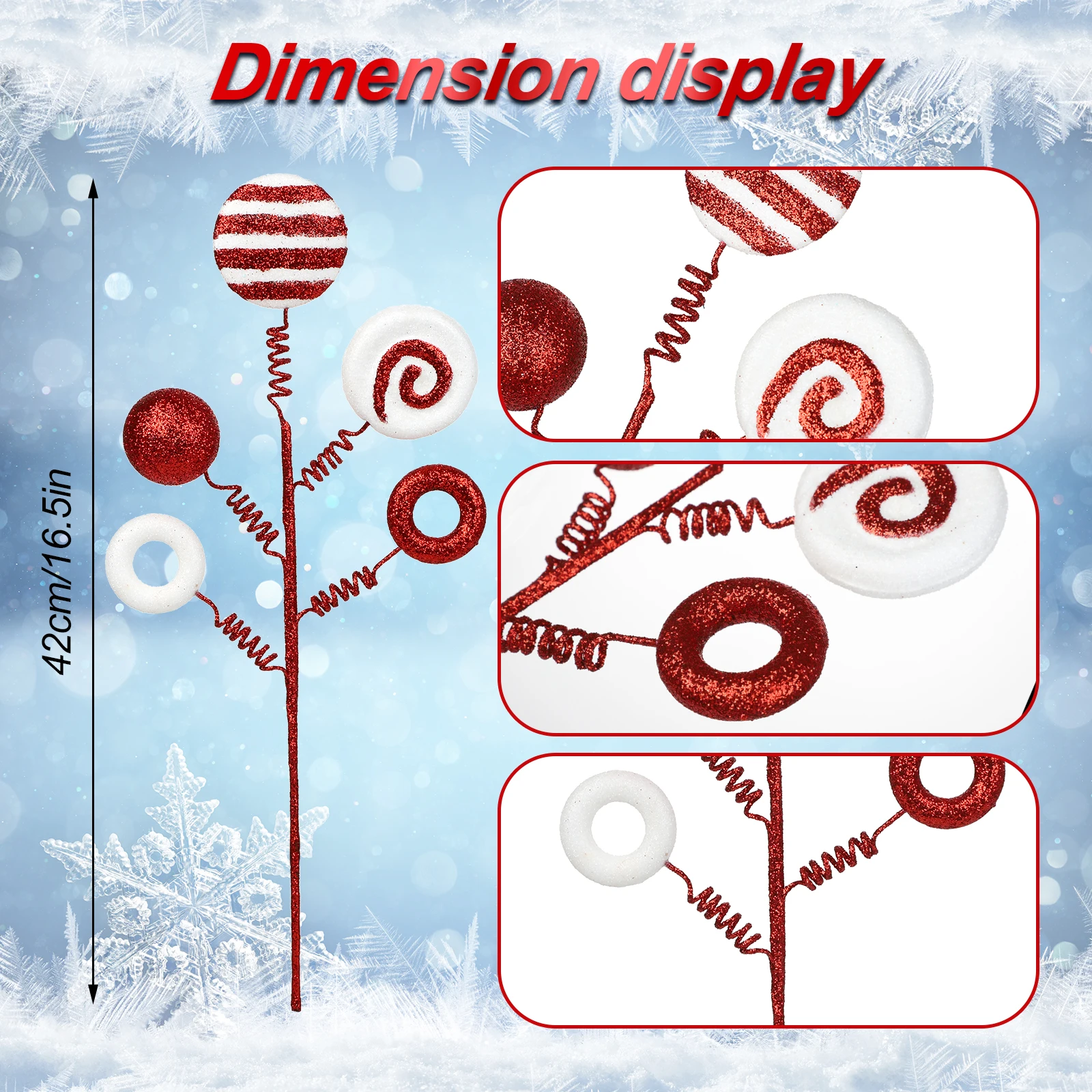 Christmas Candy Cuttings New Year Gifts Xmas Party Supplies Artificial Branch Pendant Christmas Tree Decoration 2024