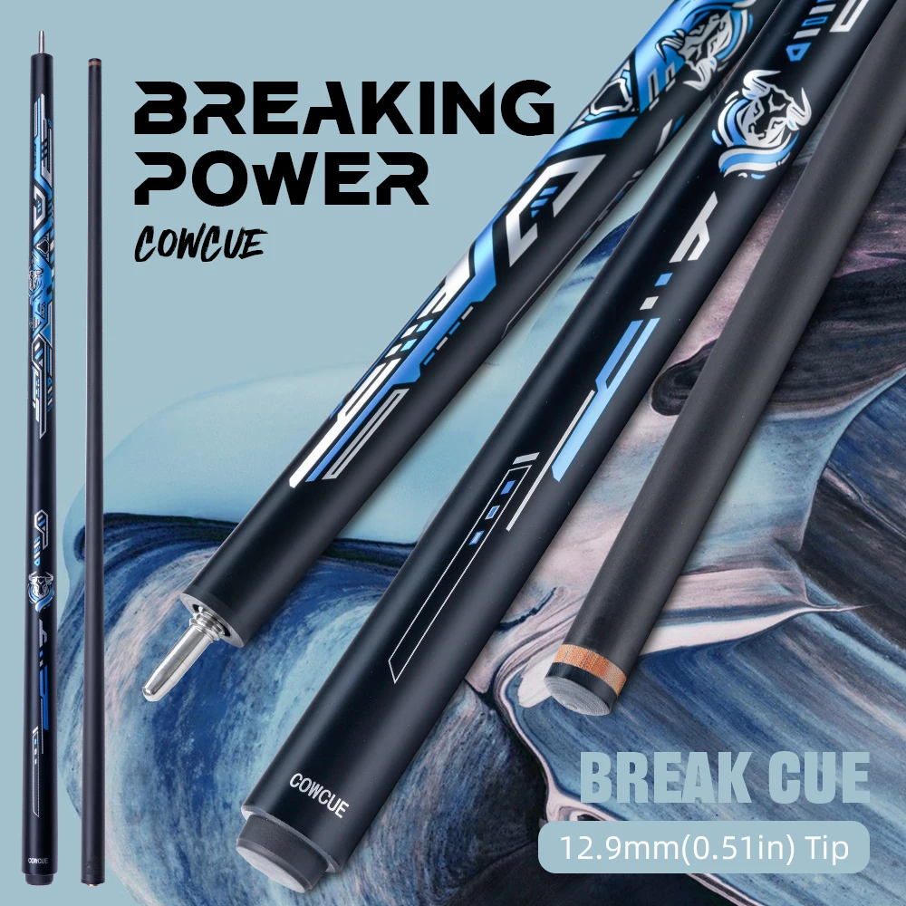 

Cow Carbon Fiber Break cue Stick with 12.9mm Tip Professional Punch cue Billiard cue Stick
