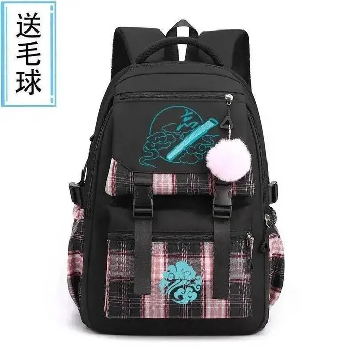

Breathable Mesh Tartan Plaid Blue Purple Grandmaster Of Demonic Cultivation Mo Dao Zu Shi School Bags Backpacks Anime Game