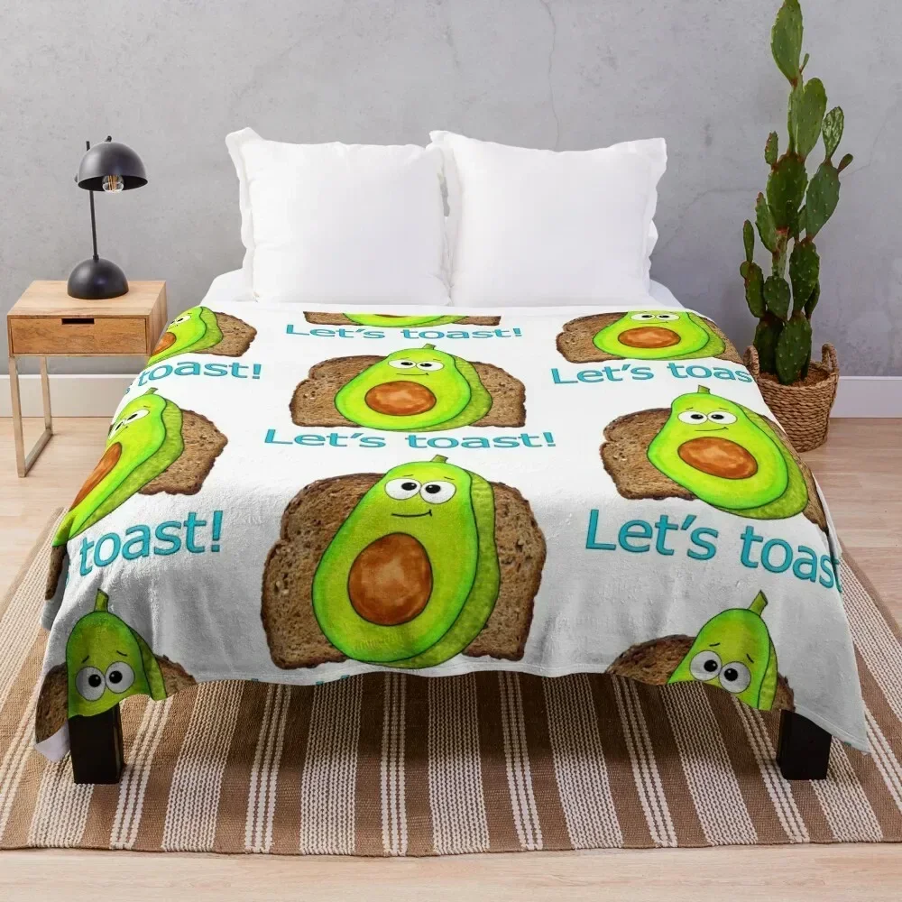 Avocado Toast Let's Toast Throw Blanket Thin Soft Blanket for Summer Night Sleeping