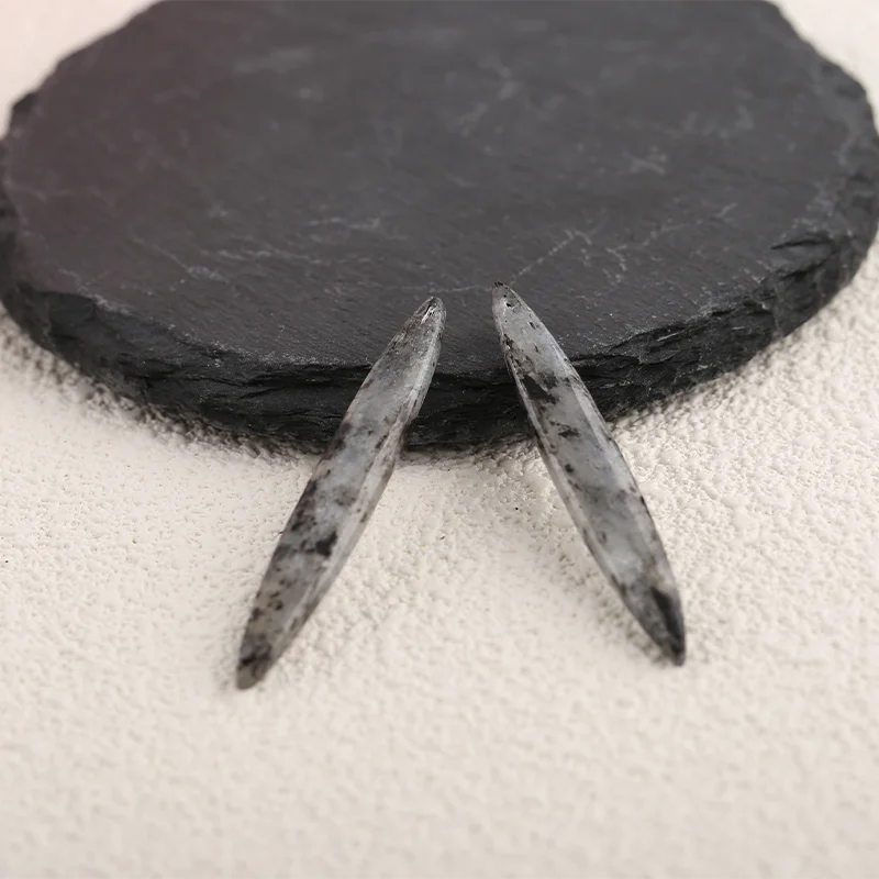 Natural Blue Kyanite Horse Eye Shape Earrings Beads For Jewelry DIY Making Gemstone Earrings Accessories 50x6x3mm 6g