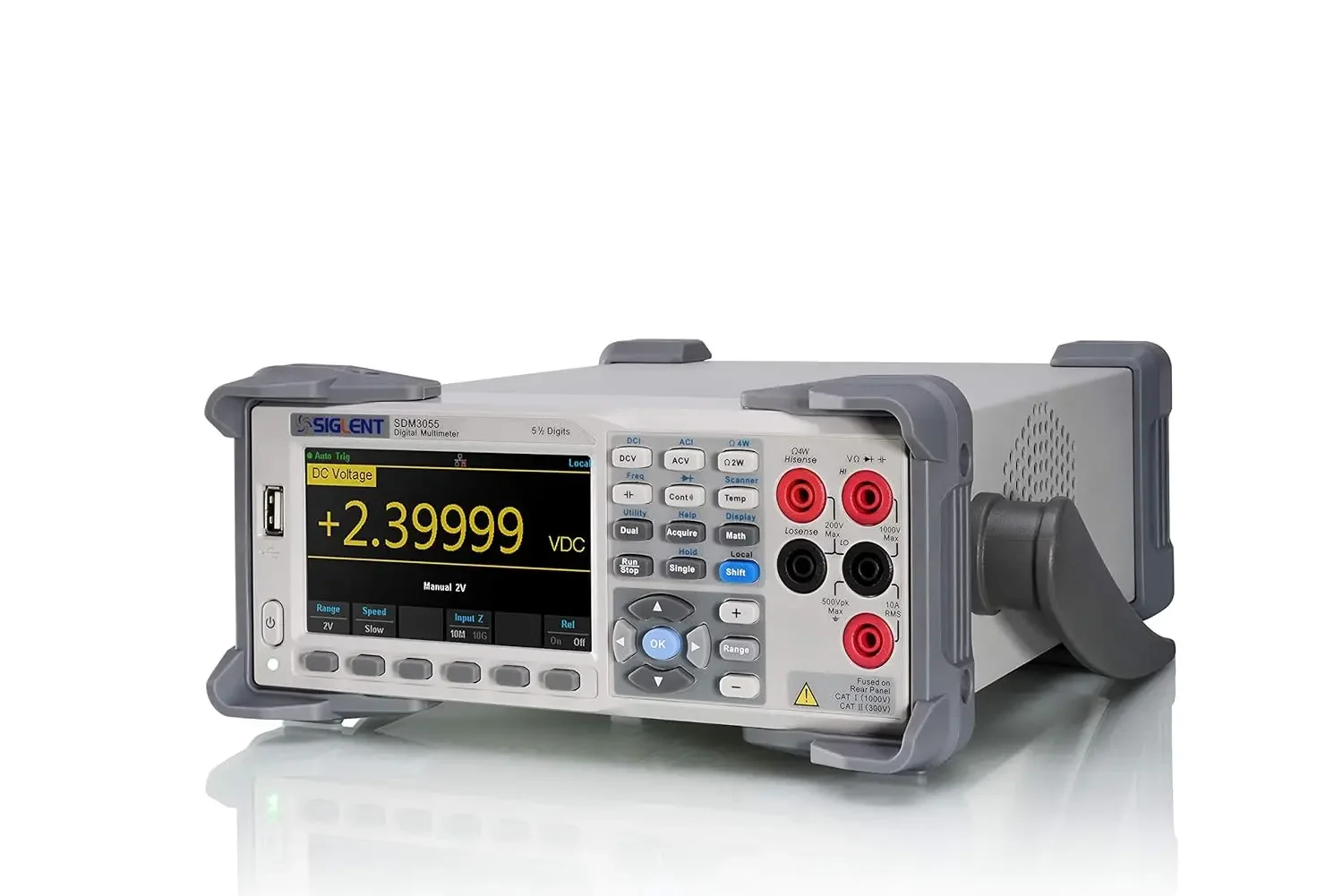 Multímetro digital SDM3055 de 5,5 dígitos, blanco/gris