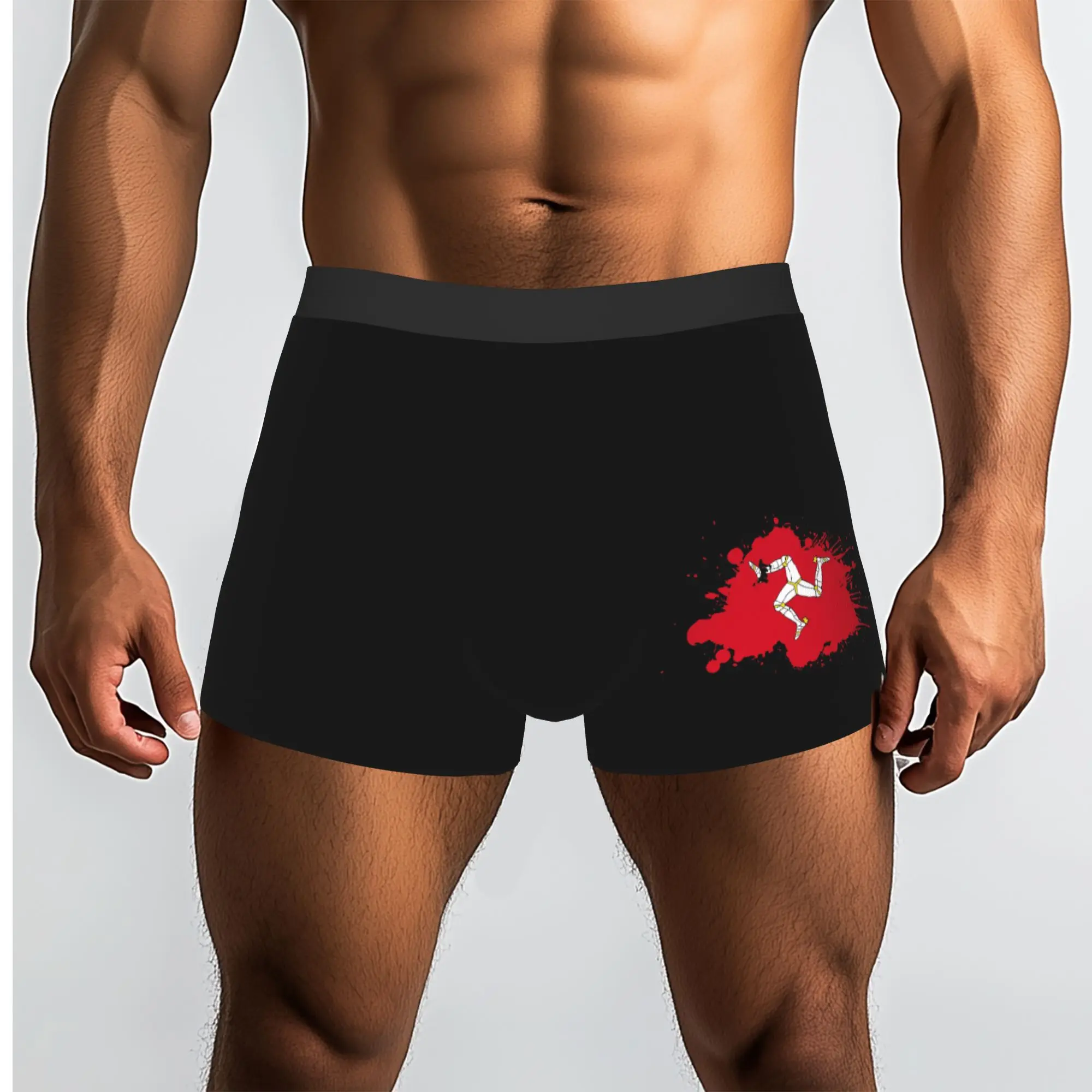 Custom Isle of Man Flag Underwear Men Breathable  Boxer Briefs Shorts Panties Soft Underpants For Male