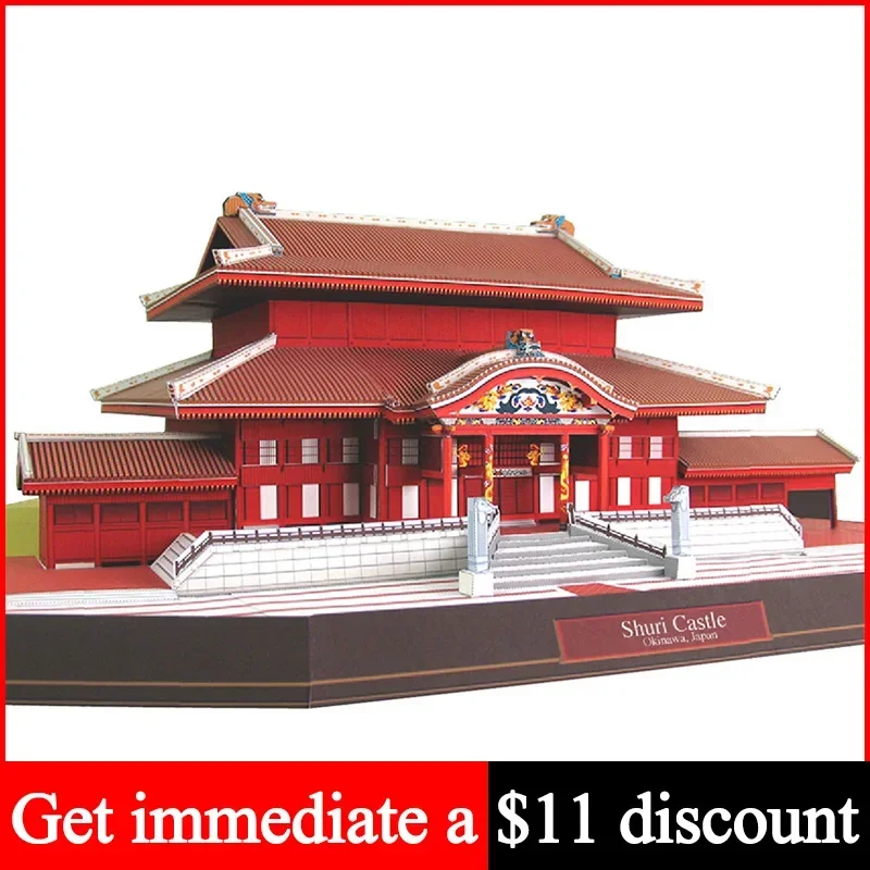 Japan Shuri Castle Realistic 3D Paper Model House Papercraft DIY Art Origami Building Teens Adult Handmade Craft Toys QD-175