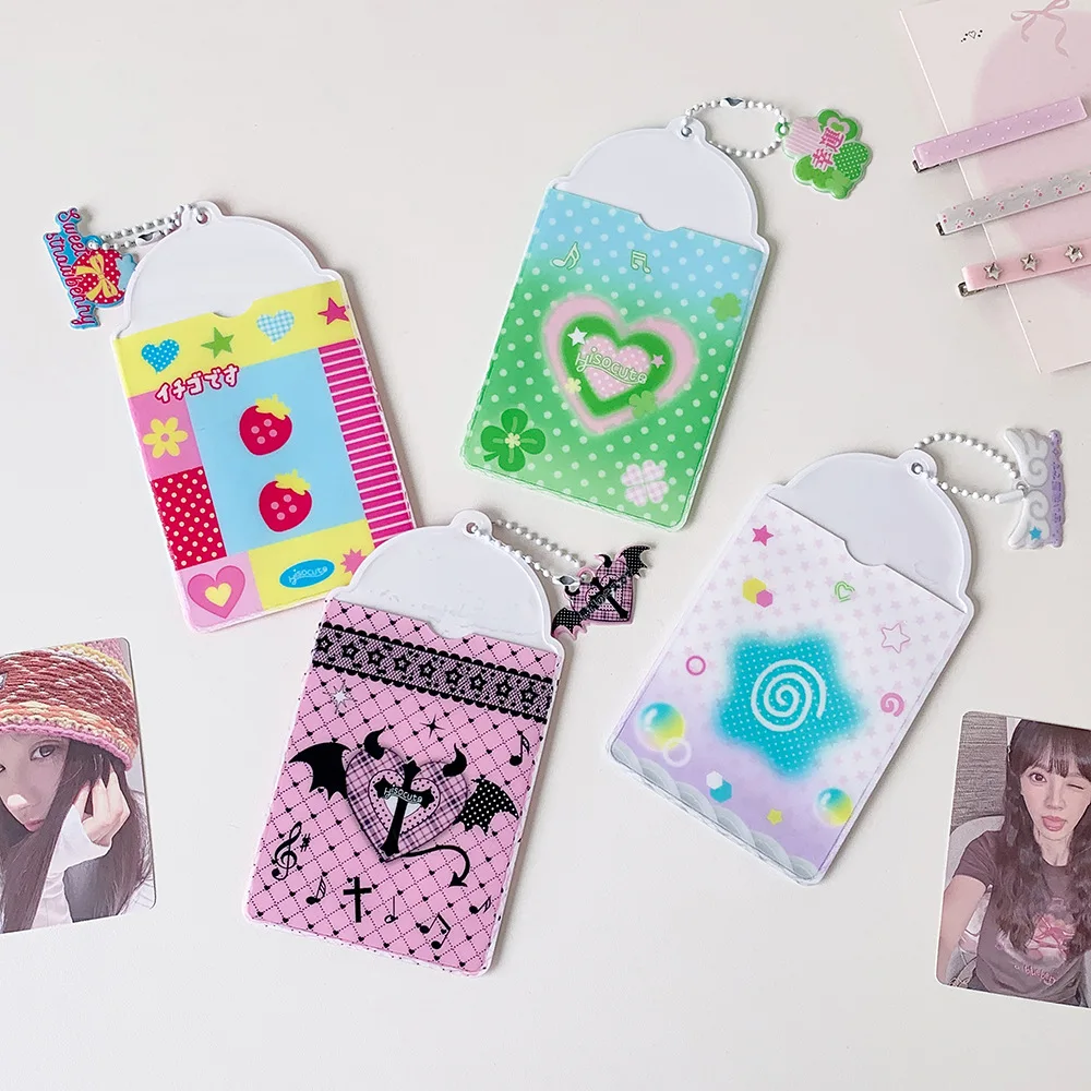 Sweet Girl Cartoon Heart Hollow 3 Inch Card Holder Kpop Photocard Display Case Transit Card Pouch view 4