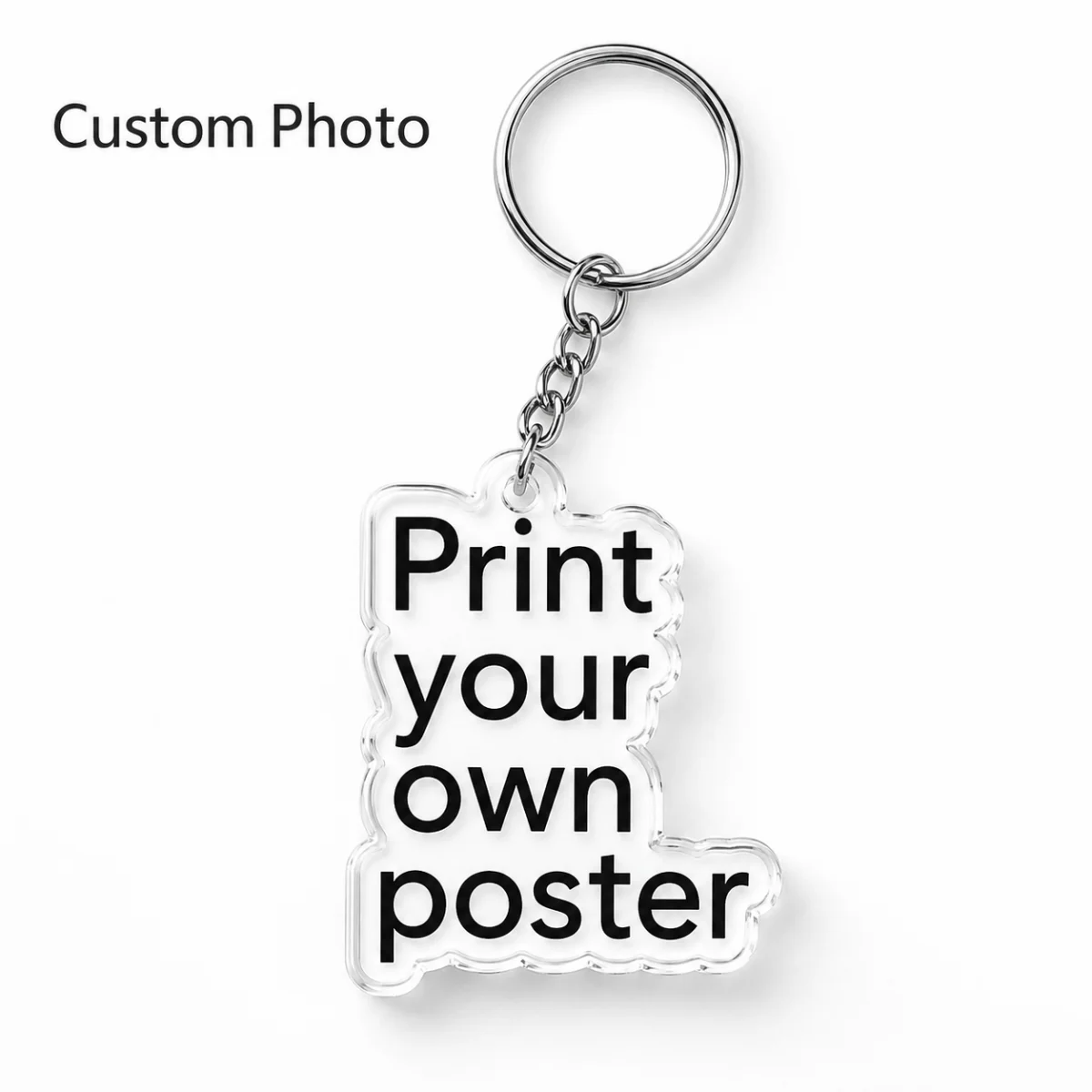 Custom Acrylic Photo Keychains—Featuring Personalized Photos, Family Portraits, or Pet Photos—Available in Various Sizes.