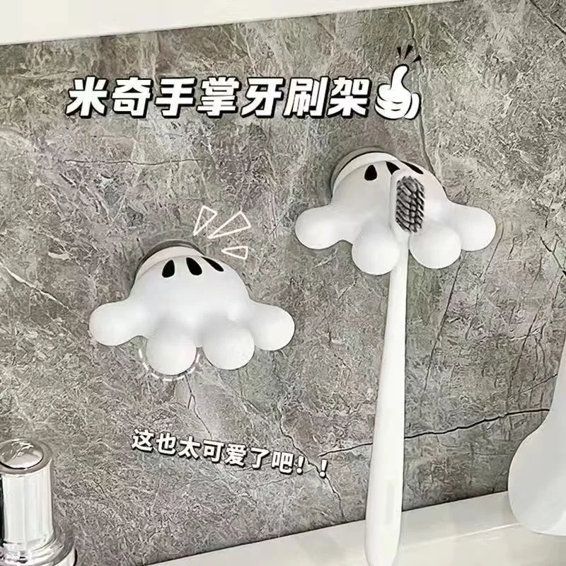 Disney Mickey Mouse Toothbrush Holder Cartoon Electric Toothbrush Stand Suction Cup Bathroom Organizer Accessories Tool Gifts