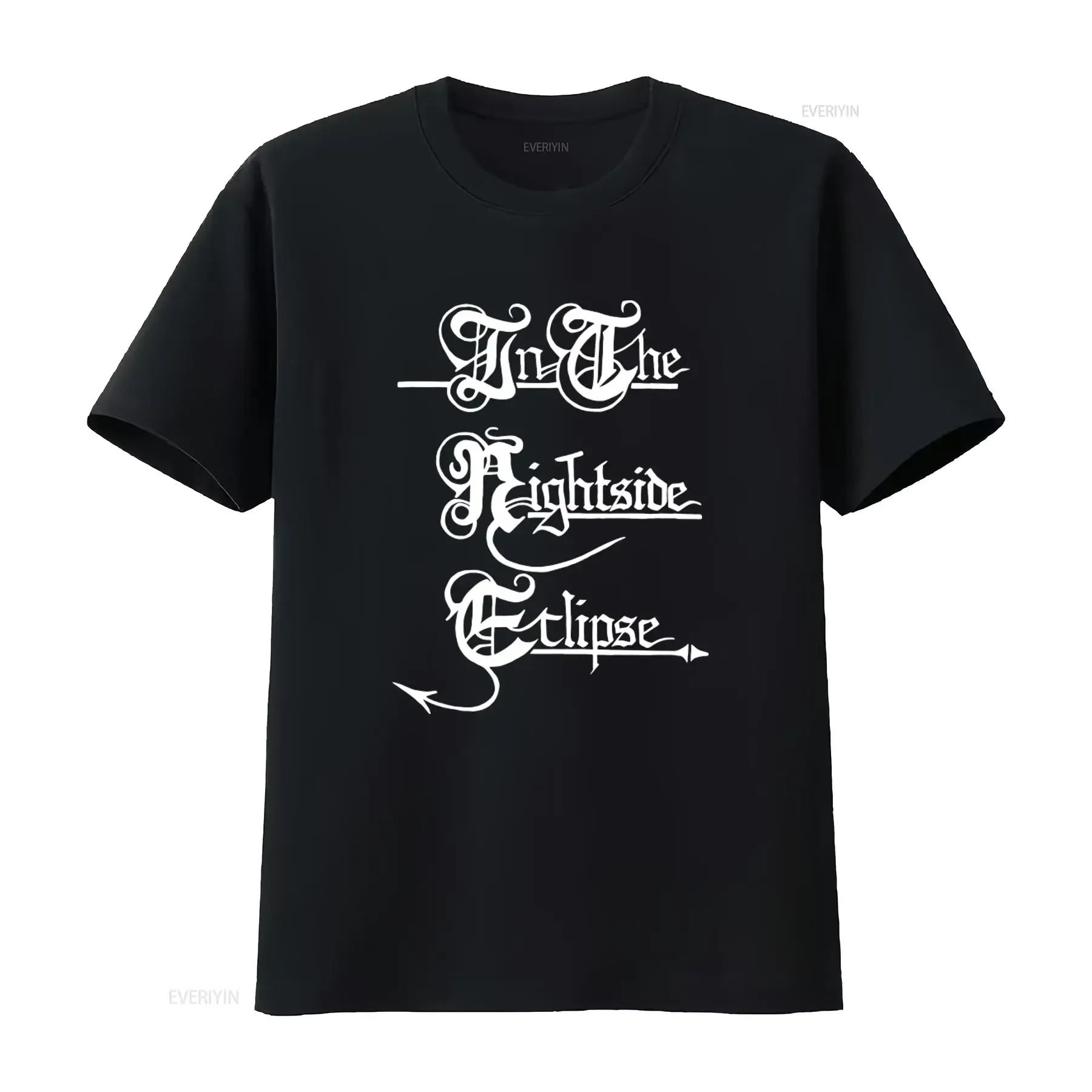 EMPEROR Stylish 'In The Nightside Eclipse' Gothic Font Print T Shirt for Men and Women vintage Washed Soft designer clothes