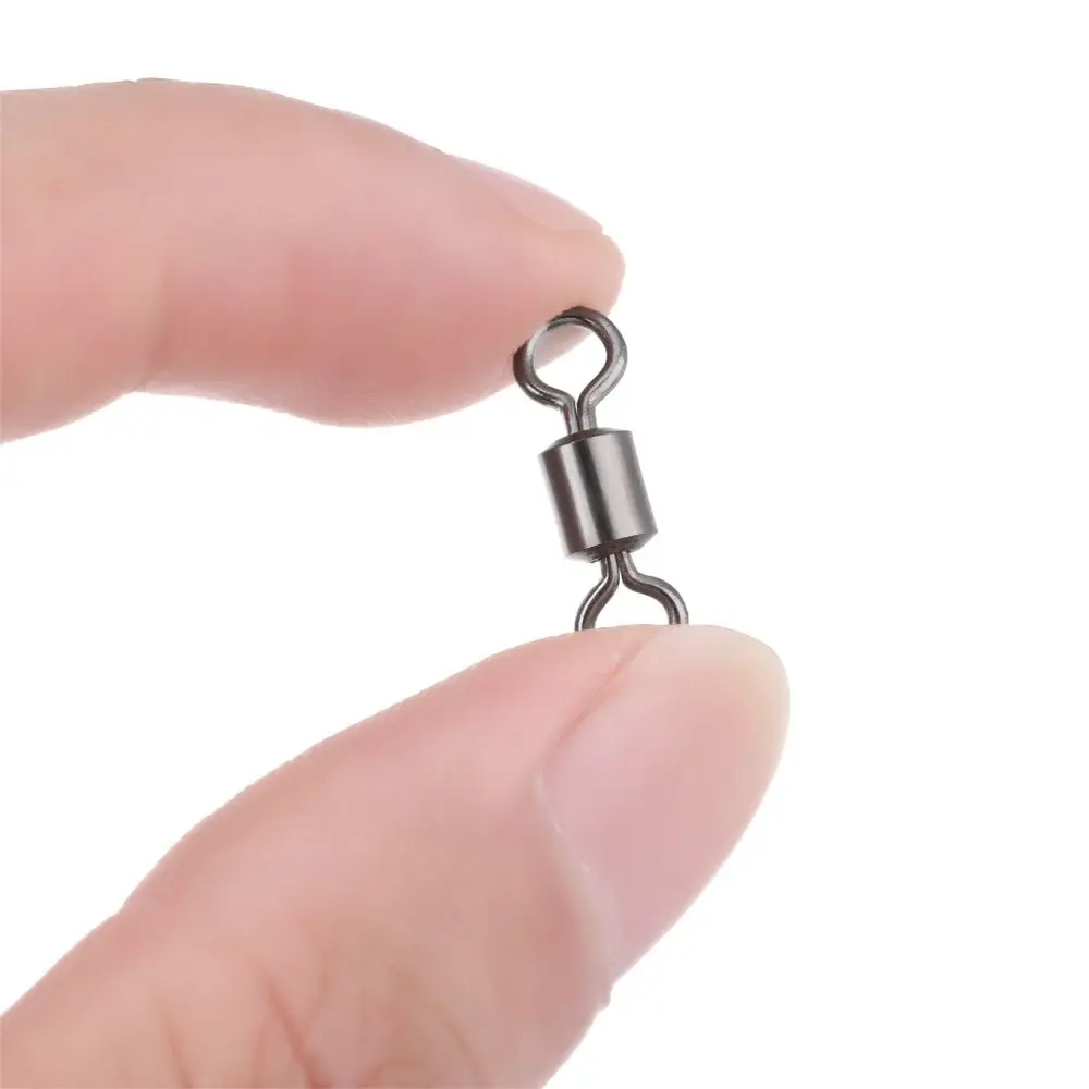 

100pcs/lot Fishing Rolling Swivel Connector Bearing Barrel Fishing Tackle Accessories Solid Ring Rolling Swivels