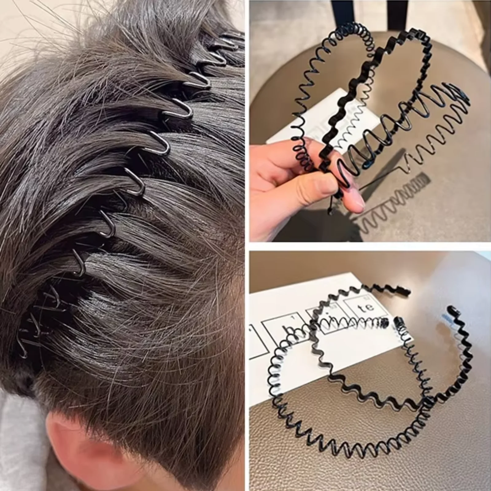 3/5pcs Men's Hair Hoops Simplified Korean Fashion Wash Face Anti Slip Head Hoops Sports Invisible Hair Clips Women's Hair Hoops