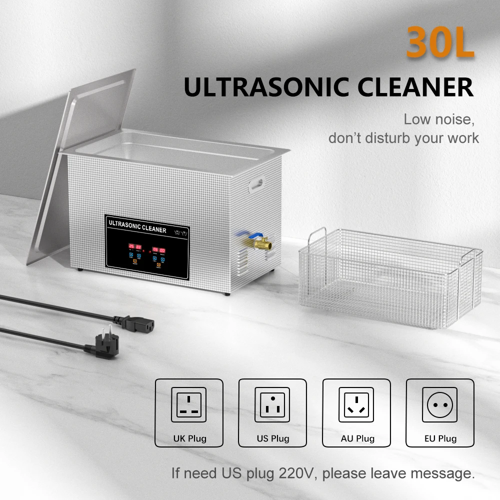 

900W Digital Ultrasonic Bath 0.8L 2L 3L 6L 10L 15L 22L 30L Heater Timer Degas Clean Basket Ultrasound Cleaner Cleaning Tool
